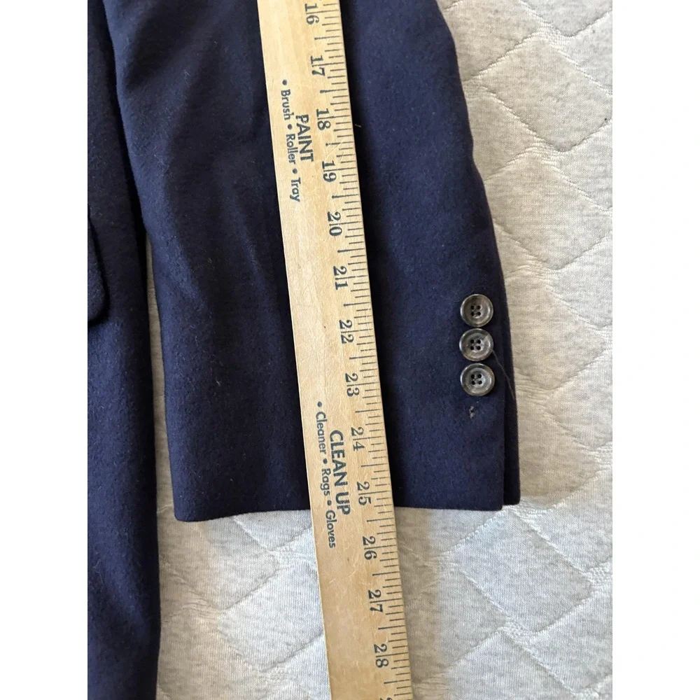 Peterborough Row Blazer Mens 46R Navy 100% Cashmere Sport Coat 2 Button Made USA